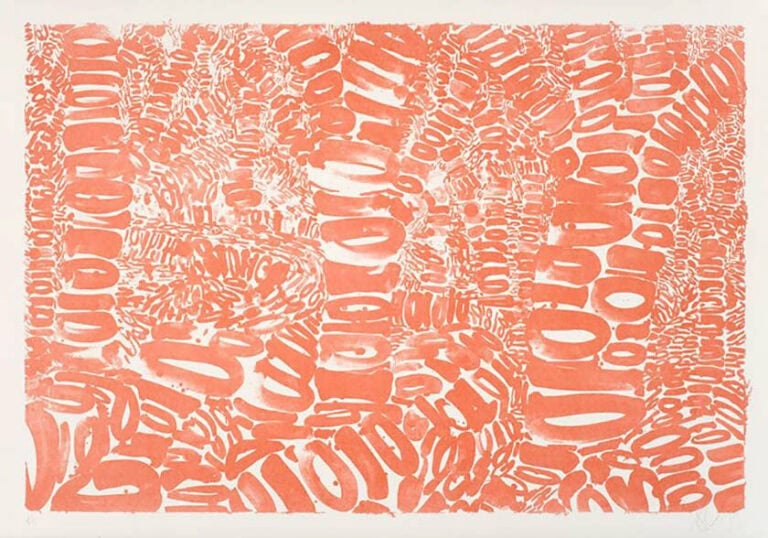 Kunstwerk auf Papier, rotes Muster